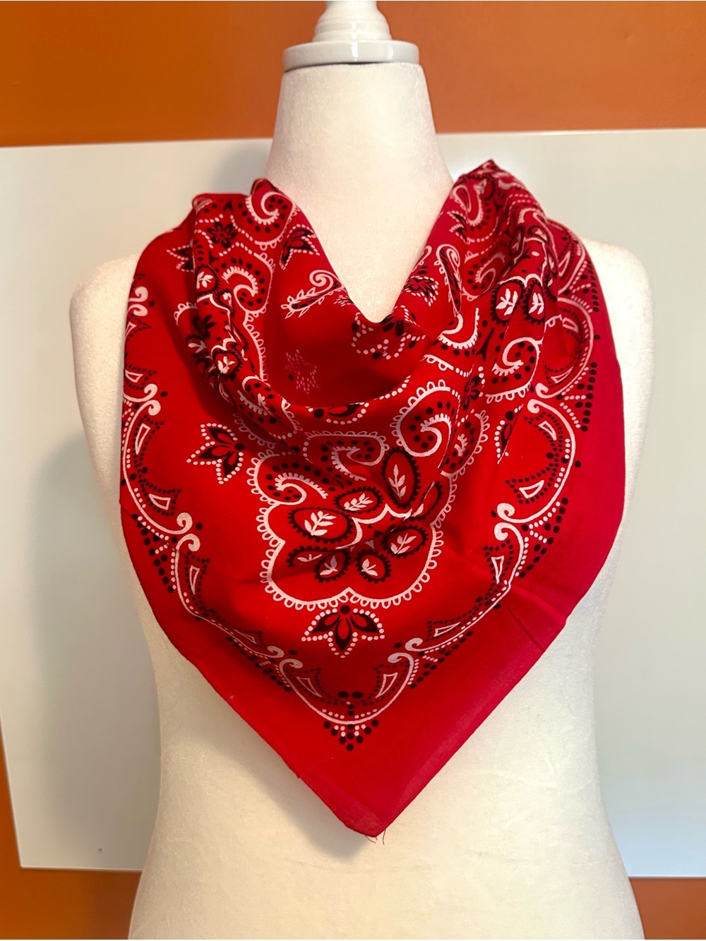Vintage Red Elephant Brand Bandana - 24" x 24" - Fast Color 100% Cotton